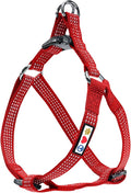Pawtitas Reflective Step-in Dog Harness – Adjustable No-Pull Vest for Puppies to Seniors, Safe & Comfortable, M Red