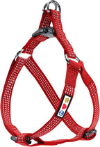 Pawtitas Reflective Step-in Dog Harness – Adjustable No-Pull Vest for Puppies to Seniors, Safe & Comfortable, M Red