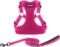 Best Pet Supplies Voyager Mesh Dog Breathable Harness Reflective Stitching, All Weather Adjustable for Walking Training, or Running - Heavy Duty & Durable, Harness Leash Set (Fuchsia), XS