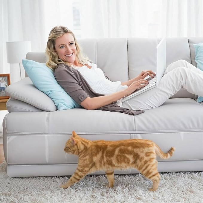 Anti Cat Scratch Furniture Protector, 18 Pack Single-Sided Sticky Couch Protector from Cat Claws, Couch Corner Protectors for Cats, Couch Cat Scratch Furniture Protectors from Cats Scratching,18x12in