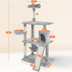 Topeakmart Cat Tower for Indoor Cats 63.5inch, Cat Furniture Condo with Scratching Posts as Kitten Activity Center