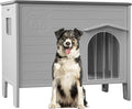 Durable Waterproof Plastic Dog House for Outdoor Indoor,Large Dog House with Side Window Elevated Floor, Easy to Assemble Easy to Clean
