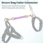 PetBonus Dog Collar Safety Clip, Waterproof Backup Safety Strap for Dog Harness to Prong Collar, Odor Proof Double Ended Clasp Leash Connector for Training Walking (Purple)