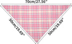 Segarty 30 Pack Large Dog Bibs, 27.56"x19.7" Pet Plaid Scarf Triangle Dog Bandanas Accessories Bulk for Medium Large Pets, Adjustable Reversible Pets Birthday Kerchief