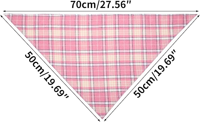 Segarty 30 Pack Large Dog Bibs, 27.56"x19.7" Pet Plaid Scarf Triangle Dog Bandanas Accessories Bulk for Medium Large Pets, Adjustable Reversible Pets Birthday Kerchief