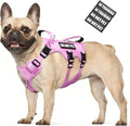 WINSEE Escape Proof Dog Harness, Service Working Molle Harness with Double Handle, Tactical Pet Vest with 4 Patches for Small Medium Large Dogs Walking Hiking Hunting