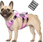 WINSEE Escape Proof Dog Harness, Service Working Molle Harness with Double Handle, Tactical Pet Vest with 4 Patches for Small Medium Large Dogs Walking Hiking Hunting