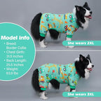 KYEESE Dog Pajamas Velvet Dog Pajamas Medium Sized Dogs Soft Dogs Clothes Pjs with Construction Vehicles Pattern Stretchy Pet Jammies Coat Comfy Pet Onesie Costume, 2X-Large