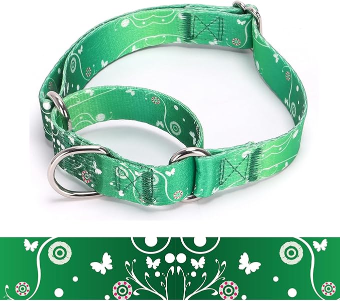 Martingale Dog Collars - Flower Multicolor Cute Patterns, Adjustable Nylon Training Dog Collar Suitable for Boy and Girl Dogs Medium Large Dogs (3, L)
