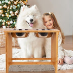 HTB Elevated Dog Bowls,Raised Dog Bowl Stand with 2 Stainless Steel Bowls,Elevated Raised DogBowls for Large Medium Small Sized Dogs