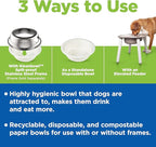 Kinn Kleanbowl Pet Bowl Stainless Steel Frame with Compostable Refills, 24 oz (Pack of 2) – Spill-Proof Stable Disposable Pet Bowls for Easy Cleaning and Healthy Pets, No Plastic