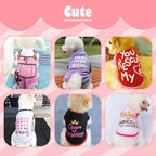6 Pack Dog Clothes for Small Dogs, Soft and Breathable Puppy Kitten Dog Shirts with Letters for Pet Cats, Winter Dogs T-Shirt Apparel Sleeveless Vests for Chihuahua Yorkies (L)