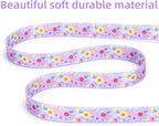Dog Collar with Leash Airtag Holder Case Set - Dog Collars for Male Female Boy Girl Puppy X-Small Small Medium Large Dogs Walking Running Training - Purple Daisy/S