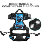 BARKBAY No Pull Dog Harness Front Clip Heavy Duty Reflective Easy Control Handle for Large Dog Walking(Blue camo,XL)