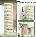 Natural Sisal Rope 8mm 98-Feet for Cat Scratching Post Tree Tower Replacement Repair and Replace, DIY Hemp Twine Rope for Cat Scratching Furniture Window Perch and Crafts Gardening Home Decorating
