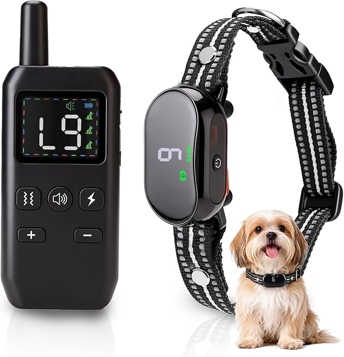 Small Shock Collar for Small Dogs，1300FT Dog Training Collar with Remote，3 Channels - IP67 Waterproof Rechargeable, Beep, Vibration, Safe Shock for Small & Medium Dogs(5-30Lbs，Black)