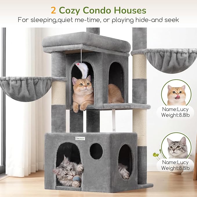 Globlazer Cat Tree for Cats, 48 Inch Multi-Level Cat Tower