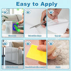 Cat Scratch Furniture Protector, 11.8"x196.8" Couch Protector from Cat Claws Cat Scratch Deterrent Furniture Protectors, Single-Sided Sticky Clear Cat Scratch Protector for Furniture Door Walls