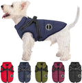 Dog Winter Coat,Warm Jacket Paded Fleece Pet Vest with Built in Harness, Windproof Reflective Cozy Adjustable Snow Pet Coat Clothes with Zipper for Small Medium Lerge Dogs