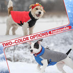 2 Pack Winter Dog Coat Winter Waterproof Dogs Jacket Pet Warm Quilted Vest Hook and Loop Coats for Small Dogs Cold Weather(M)