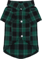 Paiaite Plaid Dog Shirt: Classic CheckeGreen Style in Pure Cotton for Large, Medium, and Small Breeds, Comfort, Breathability, and Elegance. Perfect for Everyday Wear, and Photoshoots Green L