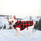 Dog Coat with Harness,Small Dog Winter Coat,Doggie Jackets with Built in Harness,Adjustable Warm Jacket for Medium Large Dogs,Pet Puppy Cold Weather Coats for Dogs Waterproof (PlaidRed, Large)