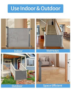 Retractable Baby Gate for Doorways and Stairs, Mesh Safety Gate for Pet, Indoor & Outdoor Use, One-Hand Operation, Easy Installation, 33.6" Tall, Expands to 55" Wide（Grey,33.6"x55"