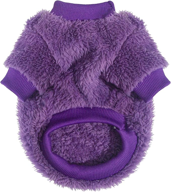 2 Pieces Dog Sweaters for Small Dogs Girl Fall Winter Warm Puppy Clothes Fleece Chihuahua Sweater Cute Pet Clothing for Doggie Cat, Large