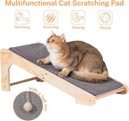 Cat Scratcher Ramp, L Shaped Scratchers for Indoor Cats, Sisal Scratch Pad Furniture Protector, Scratching Board With Ball Toy