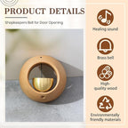 2 Pcs Shopkeepers Bell for Door Opening, Magnetic Wood Doorbell Chime When Door Opens, Magnetic Doorbell for Cafe Glass Doors Store Entrance, Housewarming Gift(Round,2.95 x 2.95 Inches)