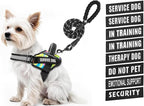Service Dog Vest Harness and Leash Set, Animire in Training Dog Harness with 10 Dog Patches, Reflective Dog Leash with Soft Padded Handle for Small, Medium, Large, and Extra-Large Dogs
