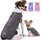 iBuddy Dog Winter Jacket for Large Dogs, Easy on Dog Snow Coat Velcro Waterproof Pet Puffer Coat with Harness Hole Adjustable Reflective Quilted Pet Cold Weather Vest Wind-Poof for Boy Male
