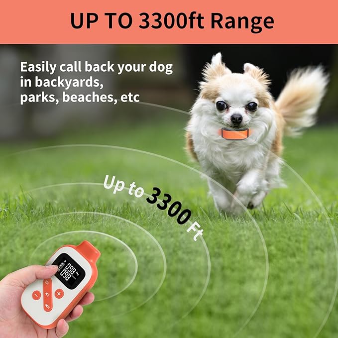 PaiPaitek No Shock Dog Training Collar for 2 Dogs – 3300ft Remote, Waterproof Vibration Collar for 2 Dogs, Humane Vibration & Beep, 5-120 lbs