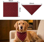 Dog Bandanas 1 Pack; Cotton Linen Red Bandana Plaid for Large Dogs; Soft Breathable Dog Accessories; Valentines Dog Bandana