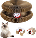 Kitty Curvels Style Transformable Cat Scratcher for Indoor Cats – Interactive Reversible Cat Scratching Pad, Durable Corrugated Cardboard for Furniture Protection（2PC）