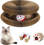 Kitty Curvels Style Transformable Cat Scratcher for Indoor Cats – Interactive Reversible Cat Scratching Pad, Durable Corrugated Cardboard for Furniture Protection（2PC）