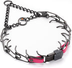 Herm Sprenger Black Stainless Steel Dog Collar with Quick Release ClicLock Buckle O-Ring Biothane Insert Training Collar Made in Germany (Passionfruit Pink, 23in x 3.2mm(Neck Size up to19-20in))