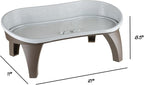 Elevated Pet Feeding Tray with Splash Guard & Non-Skid Feet, Raised Dog Bowl Stand 21″ x 11″ x 8.5″ with Two Stainless Steel Bowls for Food & Water, Comfortable Mealtime for Dogs & Cats by PETMAKER