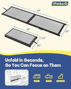 Large Dog Ramp for Car, SUV & Truck – Joint & Spine Relief, Anti-Slip Surface, Heavy-Duty, Stable, Up to 100 lbs