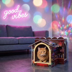2 Story Cardboard Cat House with Scratcher Pad for Small Kitten,17x12x10 Multi Level Durable Cat Condo & Villa for Bunny Rabbit Small Animals Christmas Birthday Gift(Bar)