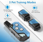 Dog Training Collar for 2 Dogs, Waterproof Dog Training Collar with Remote, 3 Training Modes, Rechargeable Electric Training Collar for Large Medium Small Dogs