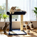 Cat Tree, 19.69" H(50cm) Cat Scratching Post with Cat Bed, Scratching Posts for Indoor Cats with Two Plush Balls Toy, Small Cat Tree for Kittens/Cats Playing and Relaxing