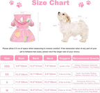 Dog Sweaters for Small Dogs Girl Night Glow Dog Hoodie Warm Fleece Doggie Sweatshirt Cute Puppy Dress Winter Pet Sweaters Doggy Clothes Outfit Apparel for Chihuahua Yorkie, Rainbow, M