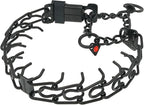 Herm Sprenger Black Stainless Steel Dog Collar with Short Links and Quick Release ClicLock Buckle Made in Germany (20in x 3.0mm (Neck Size up to 16-17in)