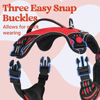 rabbitgoo Dog Harness Medium Sized, No Pull Pet Harness with Soft Padded Handle, Adjustable Reflective Vest with 3 Buckles, Easy Walking Harness with 2 Leash Clips, Red, M