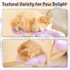 Happy & Polly 35.4 inch Woven Blossom Cat Tree, Fleece Floral Cat Tower with Sisal Scratching Post for Indoor Cats