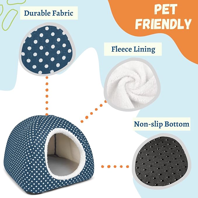 Rabbit Hideout Large Bunny Bed Washable Rabbit House and Hideout Fleece Guinea Pig Hiding Hut for Indoor Bunnies Small Animal Hideaway