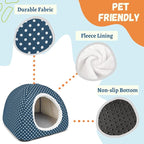 Rabbit Hideout Large Bunny Bed Washable Rabbit House and Hideout Fleece Guinea Pig Hiding Hut for Indoor Bunnies Small Animal Hideaway