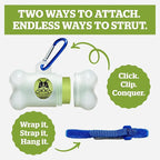 Pogi's Dog Poop Bag Dispenser with Metal Carabiner Clip - Includes 15 Pogi's Poop Bags for Dogs