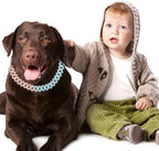 Metal Diamond Dog Chain Dog Training Chain with Secure Buckle Pet Collars for Large Medium Dogs